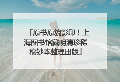 原书原貌影印！上海图书馆藏明清珍稀稿钞本整理出版