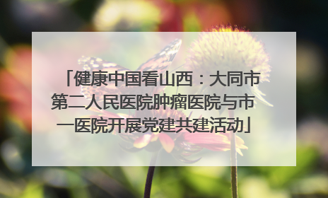 健康中国看山西：大同市第二人民医院肿瘤医院与市一医院开展党建共建活动