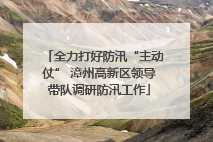 全力打好防汛“主动仗” 漳州高新区领导带队调研防汛工作