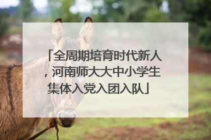 全周期培育时代新人，河南师大大中小学生集体入党入团入队