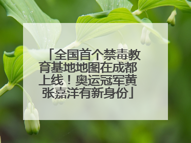 全国首个禁毒教育基地地图在成都上线！奥运冠军黄张嘉洋有新身份