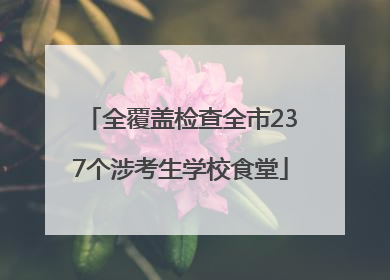 全覆盖检查全市237个涉考生学校食堂