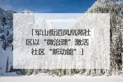 军山街道凤凰苑社区以“微治理”激活社区“新动能”