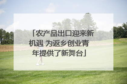 农产品出口迎来新机遇 为返乡创业青年提供了新舞台