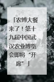 农博大餐来了！第十九届中国武汉农业博览会即将“开席”