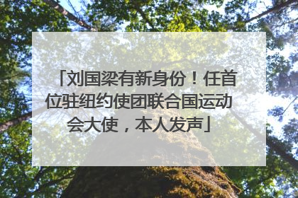 刘国梁有新身份！任首位驻纽约使团联合国运动会大使，本人发声