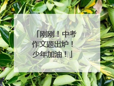 刚刚！中考作文题出炉！少年加油！