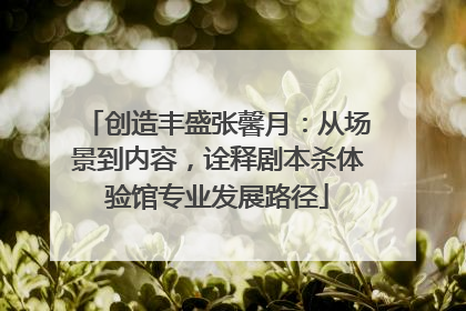 创造丰盛张馨月：从场景到内容，诠释剧本杀体验馆专业发展路径