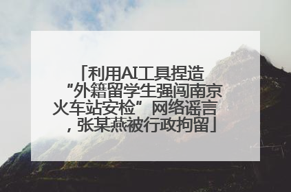 利用AI工具捏造 “外籍留学生强闯南京火车站安检”网络谣言，张某燕被行政拘留