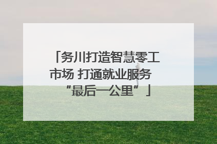 务川打造智慧零工市场 打通就业服务“最后一公里”
