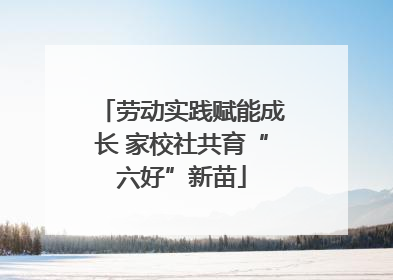 劳动实践赋能成长 家校社共育“六好”新苗