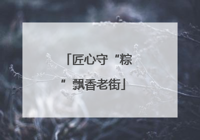 匠心守“粽”飘香老街