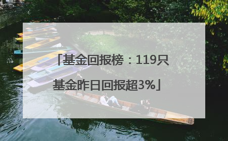 基金回报榜：119只基金昨日回报超3%