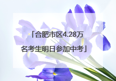 合肥市区4.28万名考生明日参加中考