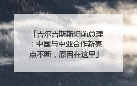 吉尔吉斯斯坦前总理：中国与中亚合作新亮点不断，原因在这里