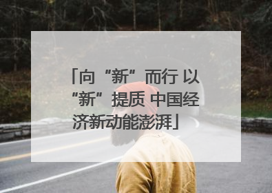 向“新”而行 以“新”提质 中国经济新动能澎湃