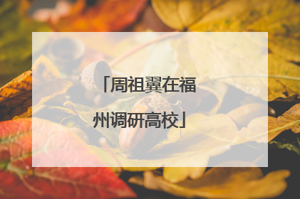 周祖翼在福州调研高校