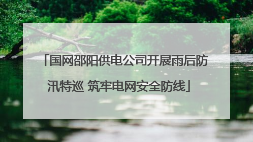 国网邵阳供电公司开展雨后防汛特巡 筑牢电网安全防线