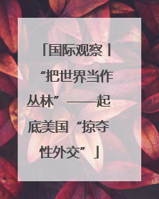 国际观察丨“把世界当作丛林”——起底美国“掠夺性外交”