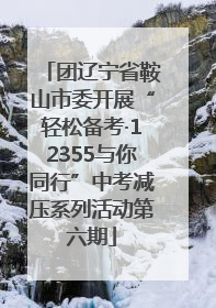 团辽宁省鞍山市委开展“轻松备考·12355与你同行”中考减压系列活动第六期