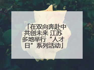 在双向奔赴中共创未来 江苏多地举行“人才日”系列活动