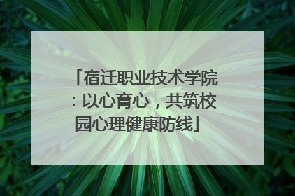 宿迁职业技术学院：以心育心，共筑校园心理健康防线