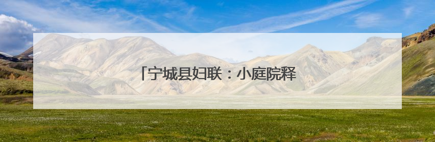 宁城县妇联：小庭院释放乡村振兴“新活力”