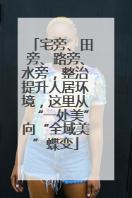 宅旁、田旁、路旁、水旁，整治提升人居环境，这里从“一处美”向“全域美”蝶变