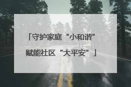 守护家庭“小和谐” 赋能社区“大平安”