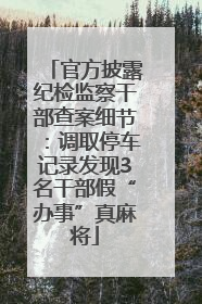 官方披露纪检监察干部查案细节：调取停车记录发现3名干部假“办事”真麻将