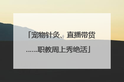宠物针灸、直播带货……职教周上秀绝活