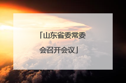 山东省委常委会召开会议