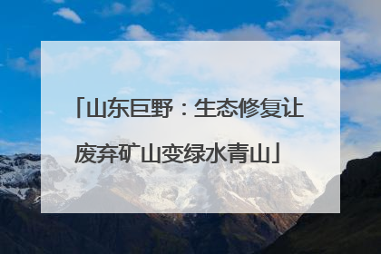 山东巨野：生态修复让废弃矿山变绿水青山