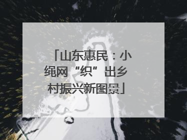 山东惠民：小绳网“织”出乡村振兴新图景