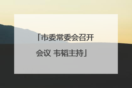 市委常委会召开会议 韦韬主持