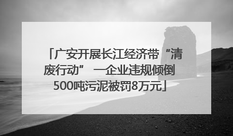 广安开展长江经济带“清废行动” 一企业违规倾倒500吨污泥被罚8万元