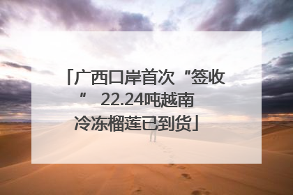 广西口岸首次“签收” 22.24吨越南冷冻榴莲已到货