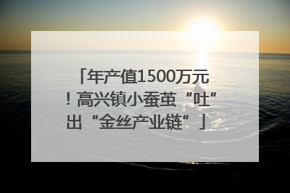 年产值1500万元！高兴镇小蚕茧“吐”出“金丝产业链”