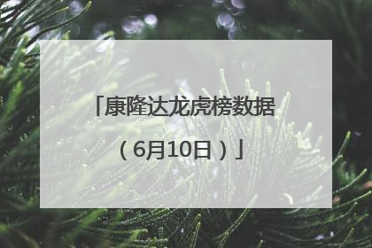 康隆达龙虎榜数据（6月10日）