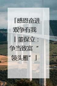 感恩奋进 双争有我丨董保立：争当致富“领头雁”