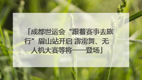 成都世运会“跟着赛事去旅行”眉山站开启 霹雳舞、无人机大赛等将一一登场