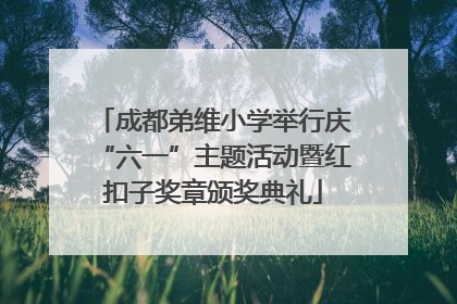 成都弟维小学举行庆“六一”主题活动暨红扣子奖章颁奖典礼