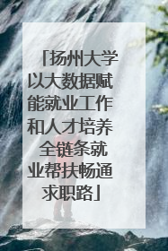扬州大学以大数据赋能就业工作和人才培养 全链条就业帮扶畅通求职路