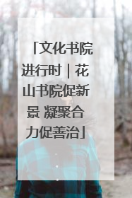 文化书院进行时｜花山书院促新景 凝聚合力促善治