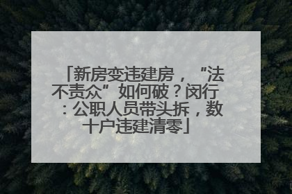 新房变违建房，“法不责众”如何破？闵行：公职人员带头拆，数十户违建清零