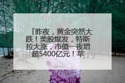 昨夜，黄金突然大跌！美股爆发，特斯拉大涨，市值一夜增超5400亿元！苹果传来大消息