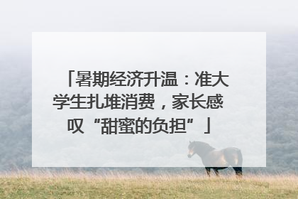 暑期经济升温：准大学生扎堆消费，家长感叹“甜蜜的负担”