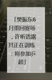 樊振东6月重回赛场，许昕透露其正在训练：将参加乒超