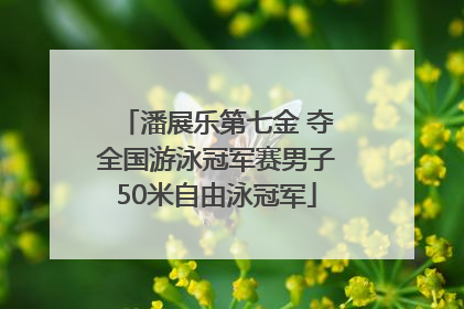 潘展乐第七金 夺全国游泳冠军赛男子50米自由泳冠军