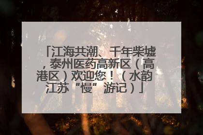 江海共潮、千年柴墟，泰州医药高新区（高港区）欢迎您！（水韵江苏“慢”游记）
